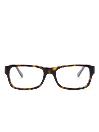 Ray Ban Rectangle-frame Glasses In Brown