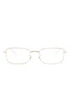 Ray Ban Rectangle-frame Glasses In Gold