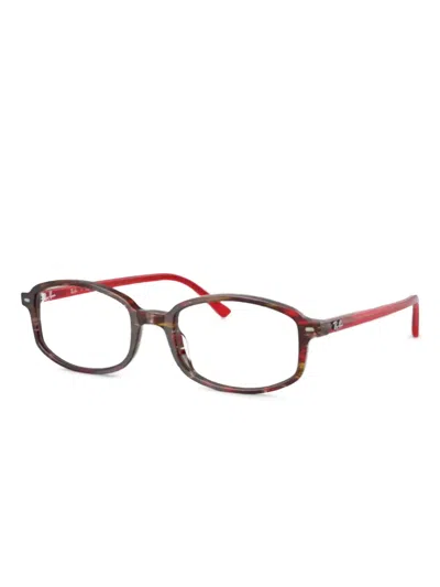 Ray Ban Brille Mit Eckigem Gestell In Rot