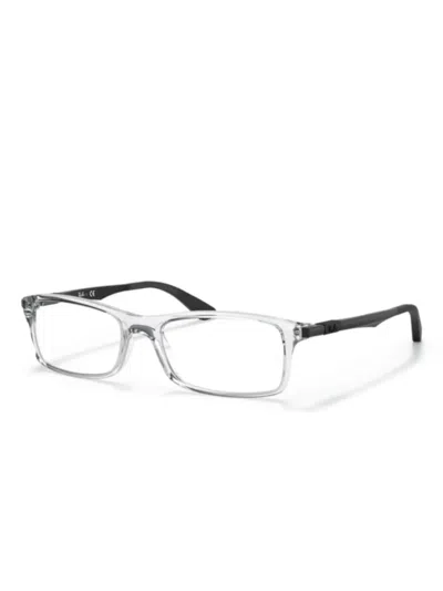 Ray Ban Rectangle-frame Glasses In White