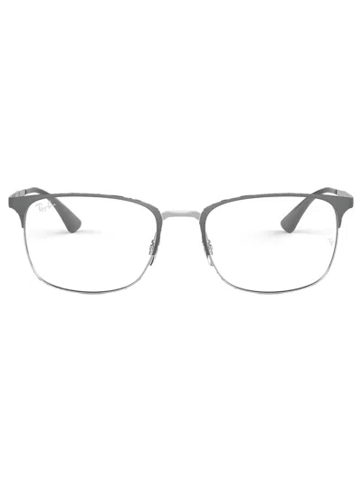Ray Ban Rectangle-frame Glasses In Gray
