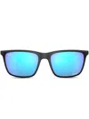 Ray Ban Rectangle-frame Mirrored-lens Sunglasses In Schwarz