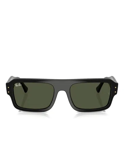Ray Ban Rectangle-frame Sunglasses In Black