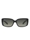 Ray Ban Womens Ray-ban Rb4389 Rectangular-frame Propionate Sunglasses In Black