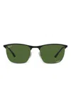 Ray Ban Rectangle-frame Sunglasses In Green