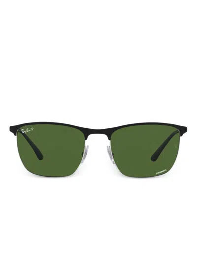 Ray Ban Rectangle-frame Sunglasses In Green