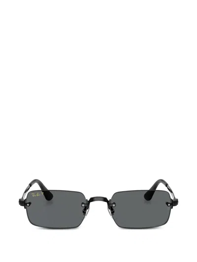Ray Ban Rectangle-frame Sunglasses In Black