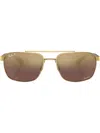 Ray Ban Rectangle-frame Sunglasses In Braun