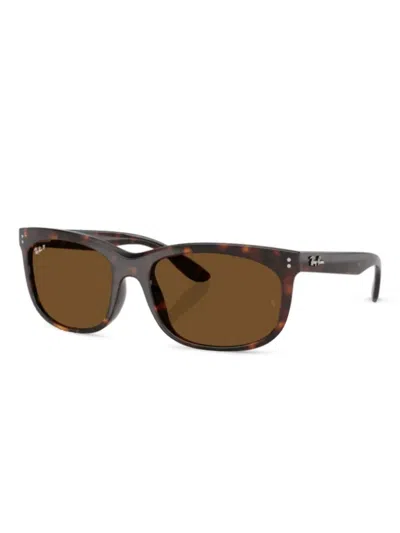 Ray Ban Rectangle-frame Sunglasses In Brown