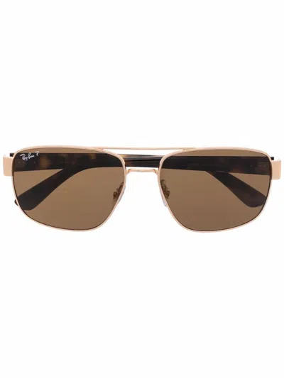 Ray Ban Rectangle-frame Sunglasses In Brown