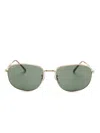 Ray Ban Rectangle-frame Sunglasses In Gold