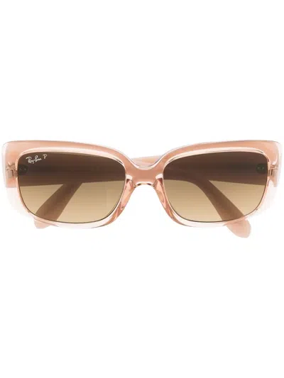 Ray Ban Rectangle-frame Sunglasses In Pink
