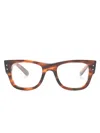 Ray Ban Rectangle-frame Tortoiseshell-effect Glasses In Brown