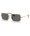 Ray Ban Rectangle Sunglasses, Rb1969 54 In Gold,dark Grey