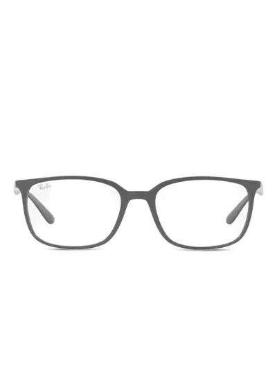 Ray Ban Rectangle-frame Clear-lens Glasses In 灰色