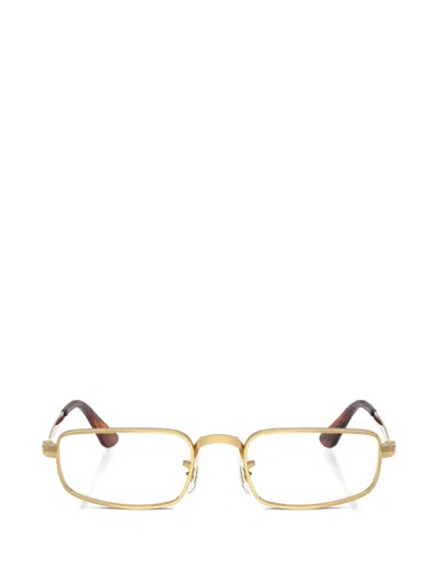 Ray Ban Rectangle-frame Glasses In Gold