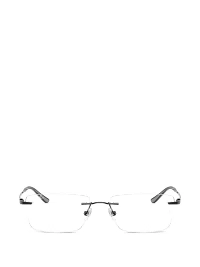 Ray Ban Rectangle-frame Rimless Glasses In Black