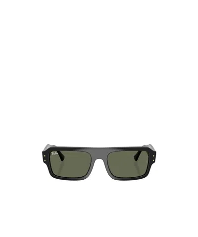 Ray Ban Rectangle-frame Sunglasses In Black