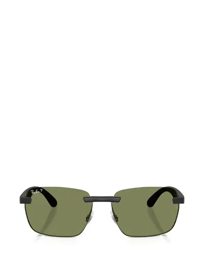 Ray Ban Rectangle-frame Sunglasses In Black