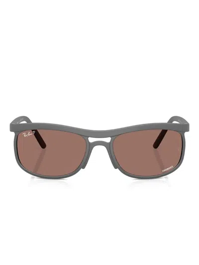 Ray Ban Rectangle-frame Sunglasses In Gray
