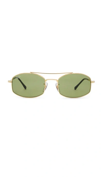 Ray Ban Rectangular Sunglasses In Green