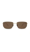 Ray Ban Rectangular Sunglasses In Gold