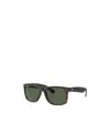 Ray Ban Justin Classic Sunglasses Havana Frame Green Lenses Polarized 55-17 In Green