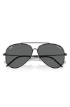 Ray Ban Reverse 62mm Oversize Aviator Sunglasses In Black