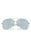 Ray Ban Reverse 62mm Oversize Aviator Sunglasses In Grey Silver