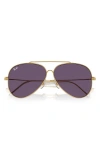 Ray Ban Reverse 62mm Oversize Aviator Sunglasses In Violet