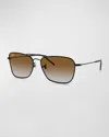 Ray Ban Reverse Gradient Metal Aviator Sunglasses In Black