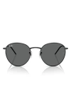 Ray Ban Round Reverse Sunglasses Black Frame Grey Lenses 55-21