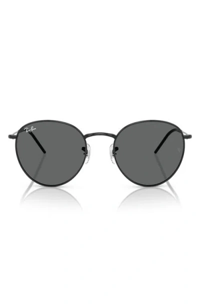 Ray Ban Round Reverse Sunglasses Black Frame Grey Lenses 55-21