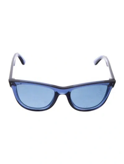 Pre-owned Ray Ban Reverse Wayfarer Sunglasses In Blue