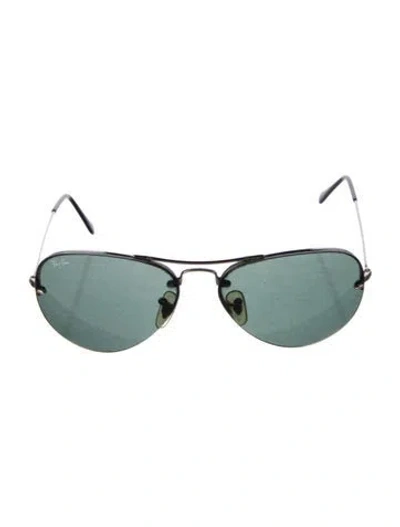 Pre-owned Ray Ban Rimless Aviator Aviator Sunglasses In Silver