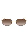 Ray Ban Ray-ban 54mm Gradient Rimless Oval Sunglasses In Gold