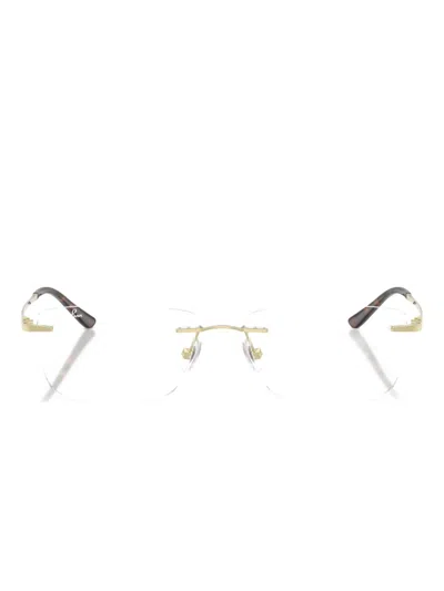 Ray Ban Rimless Rectangle-frame Glasses In Gold