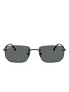 Ray Ban Rimless Rectangle-frame Sunglasses In Black
