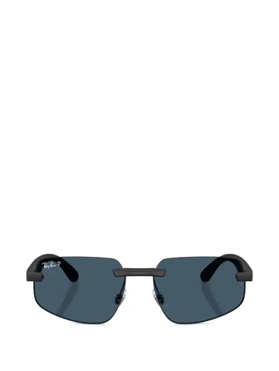 Ray Ban Rimless Rectangle-frame Sunglasses In Blue