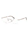 Ray Ban Rimless Round-frame Glasses In Brown