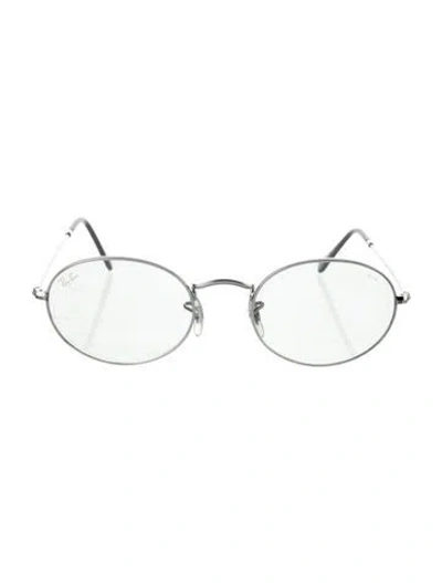 Pre-owned Ray Ban Round Clear Sunglasses In Metallic/silver