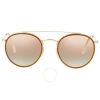 Ray Ban Round Double Bridge Copper Gradient Flash Round Unisex Sunglasses Rb3647 N0017o 51 In Copper