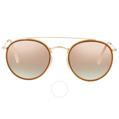 Ray Ban Round Double Bridge Copper Gradient Flash Round Unisex Sunglasses Rb3647 N0017o 51