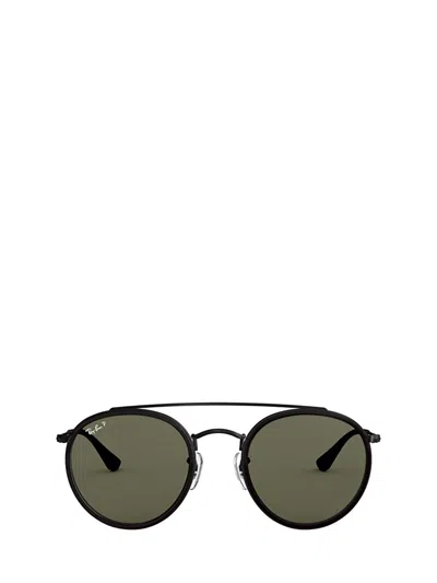 Ray Ban Round Double Bridge Polarised Sunglasses In 002/58