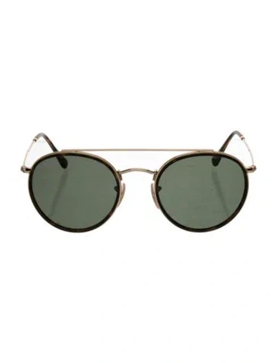 Pre-owned Ray Ban Round Double Bridge Round Sunglasses In Brown