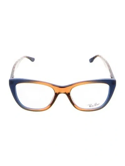 Pre-owned Ray Ban Round Eyeglasses In Blue