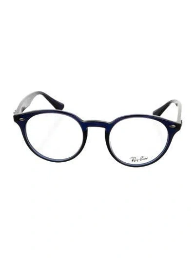 Pre-owned Ray Ban Round Eyeglasses In Blue