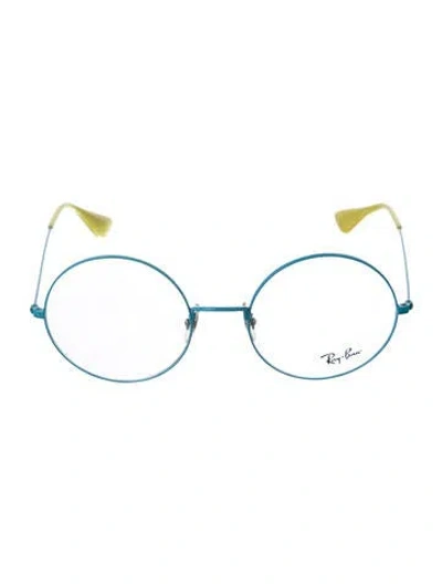 Pre-owned Ray Ban Round Eyeglasses In Blue