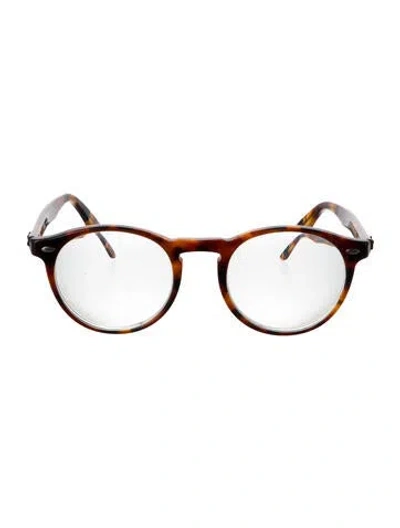 Pre-owned Ray Ban Round Eyeglasses In Brown