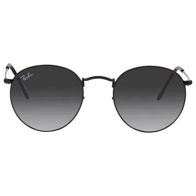 Ray Ban Round Flat Lenses Grey Gradient Unisex Sunglasses Rb3447n 002/71 50 In Black / Grey